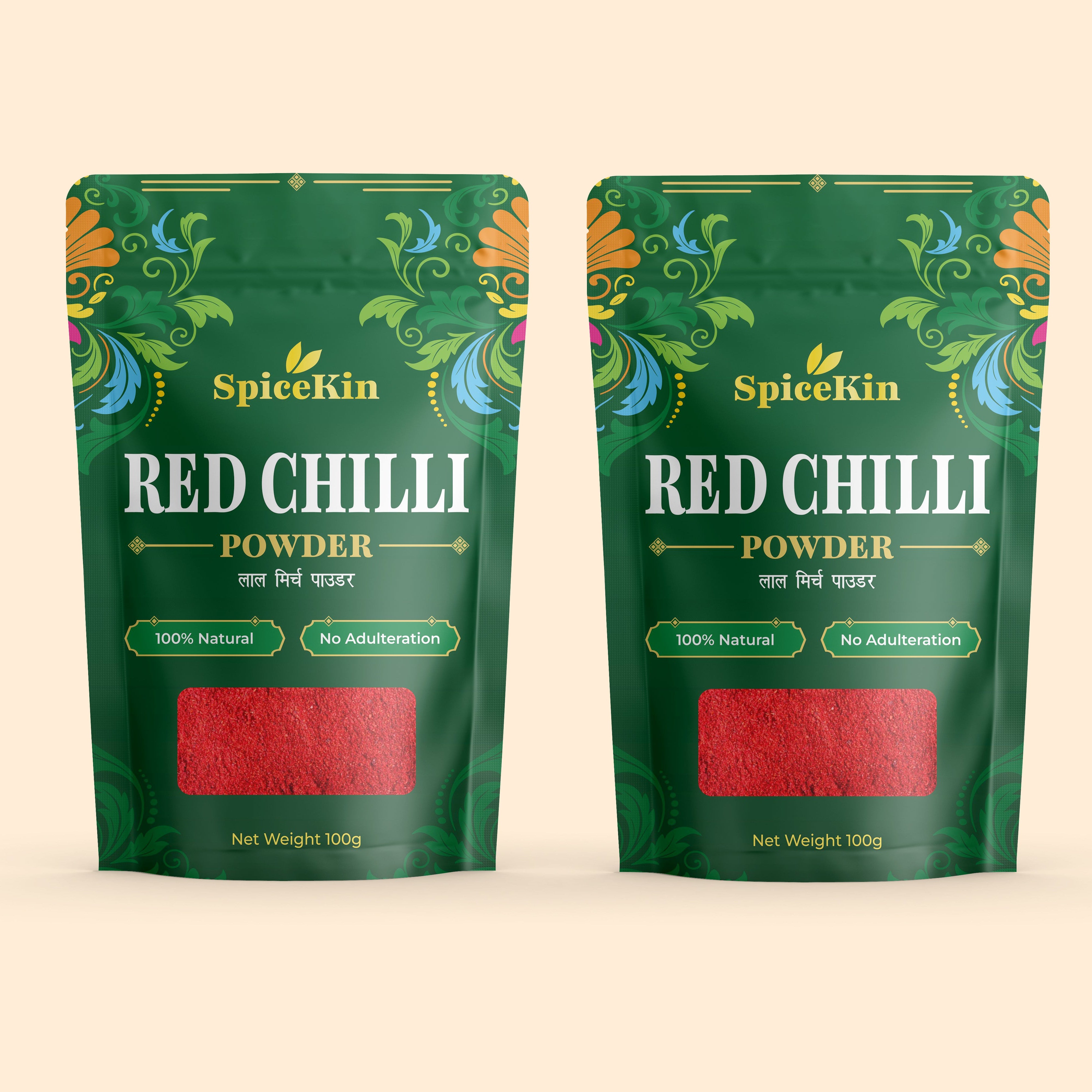 SpiceKin – 100% Natural Mild Red Chilli Powder (Pack of 2 × 100g)