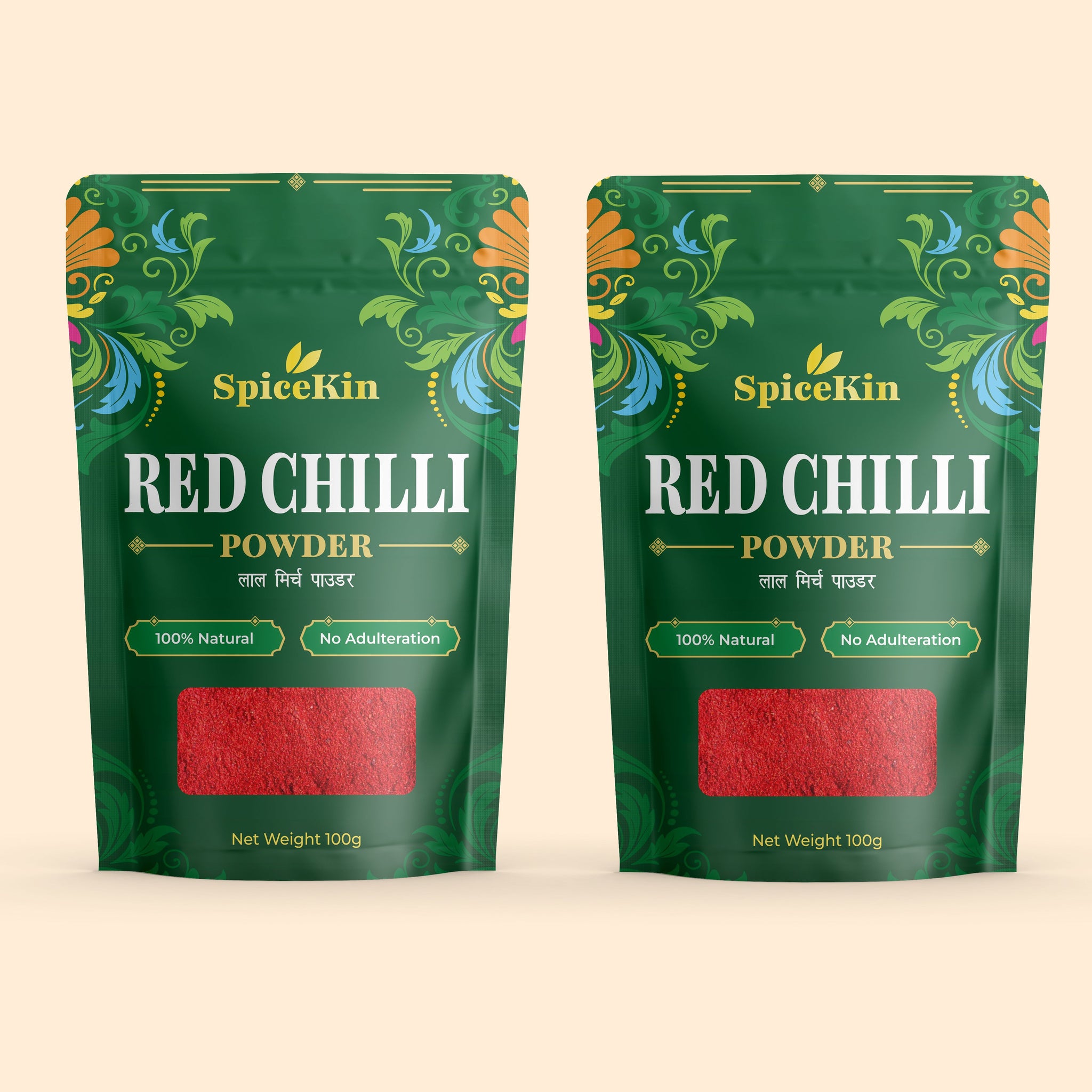 SpiceKin – 100% Natural Mild Red Chilli Powder (Pack of 2 × 100g)