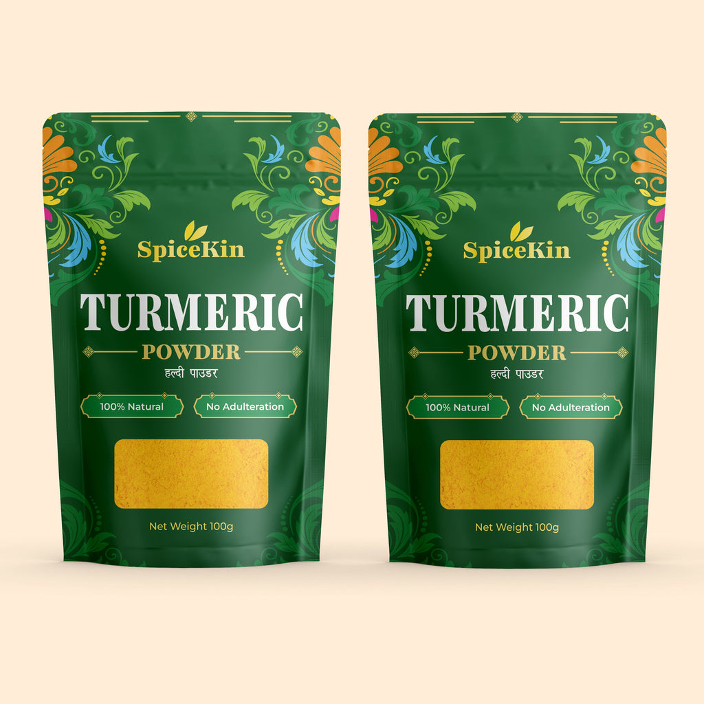 SpiceKin – 100% Natural Turmeric Powder (Pack of 2 × 100g)